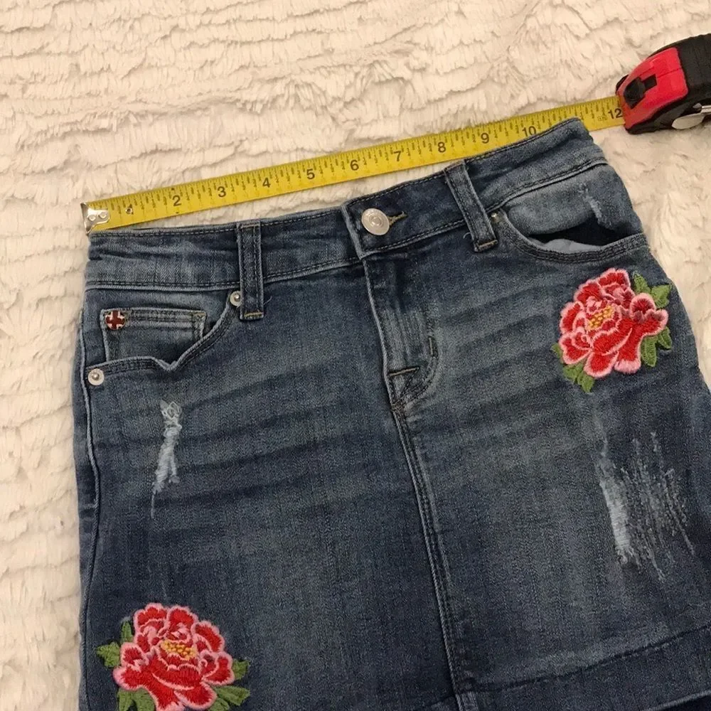 Cute distressed jean skirt